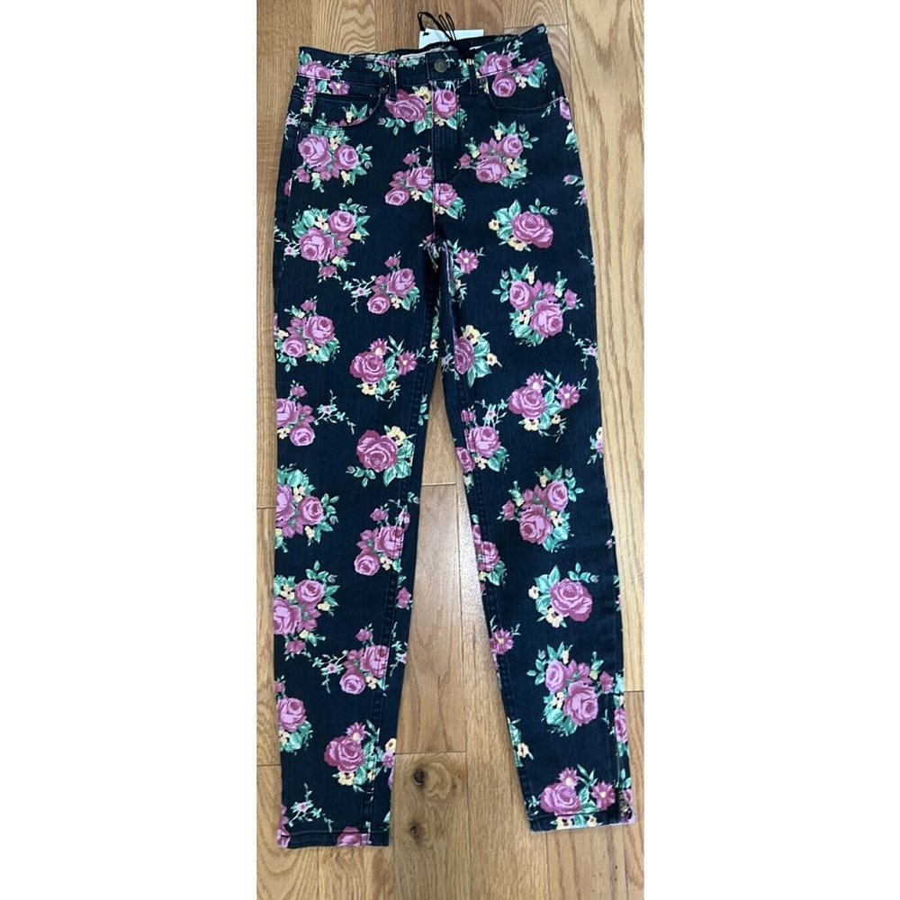 Guess Jeans 1981 3 Zip Crop Flowered Size 25 New With Tags